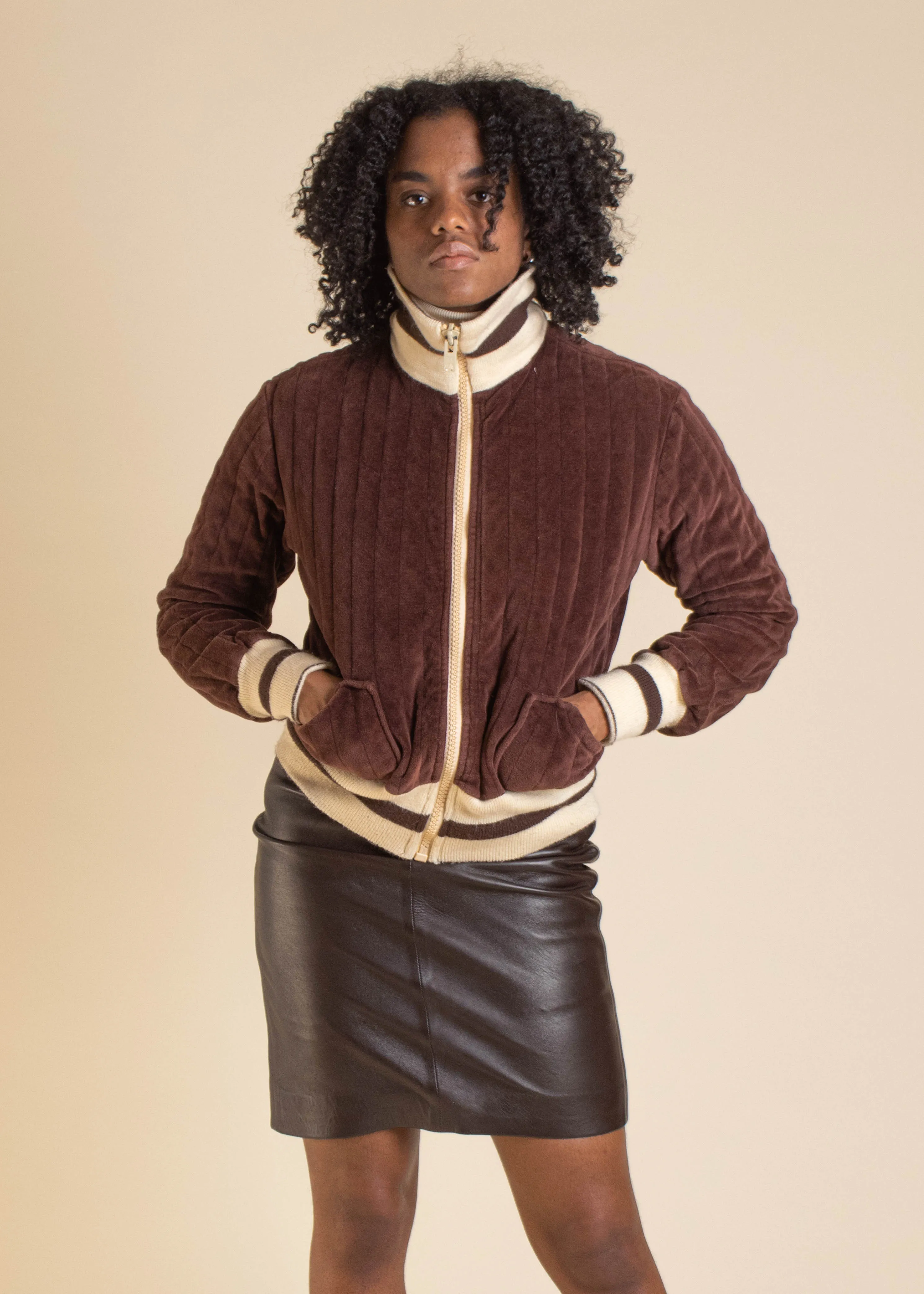1970s Squire of California Zip Up Track Jacket Size S/M