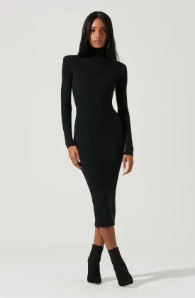 ABILENE LONG SLEEVE TURTLENECK SWEATER MIDI DRESS