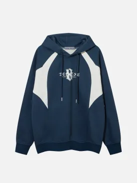 Aelfric Eden Color Blocking Gothic Letter Hoodie