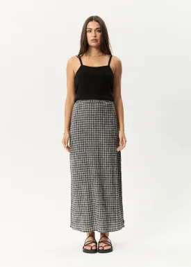 AFENDS Womens Asta Base - Seersucker Check Skirt - Steel Check