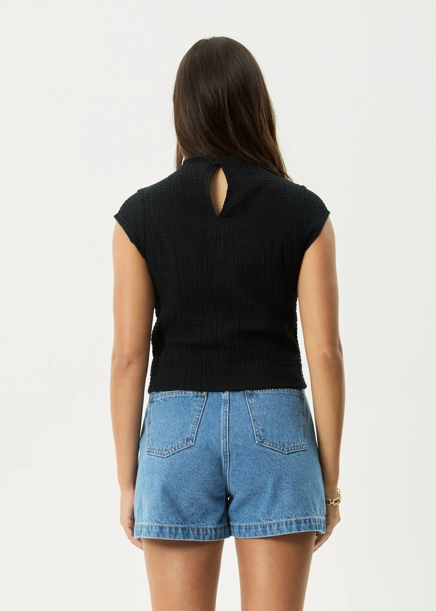 AFENDS Womens Focus - Seersucker Top - Black