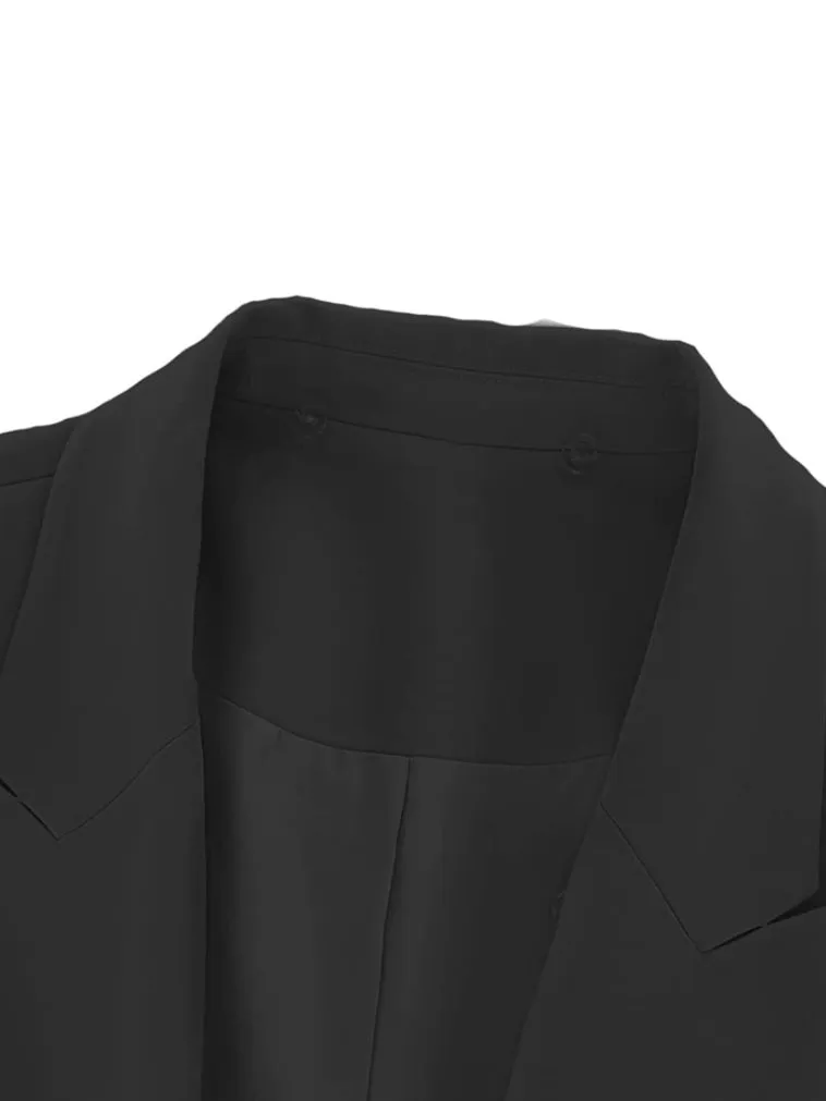 Black hooded blazer