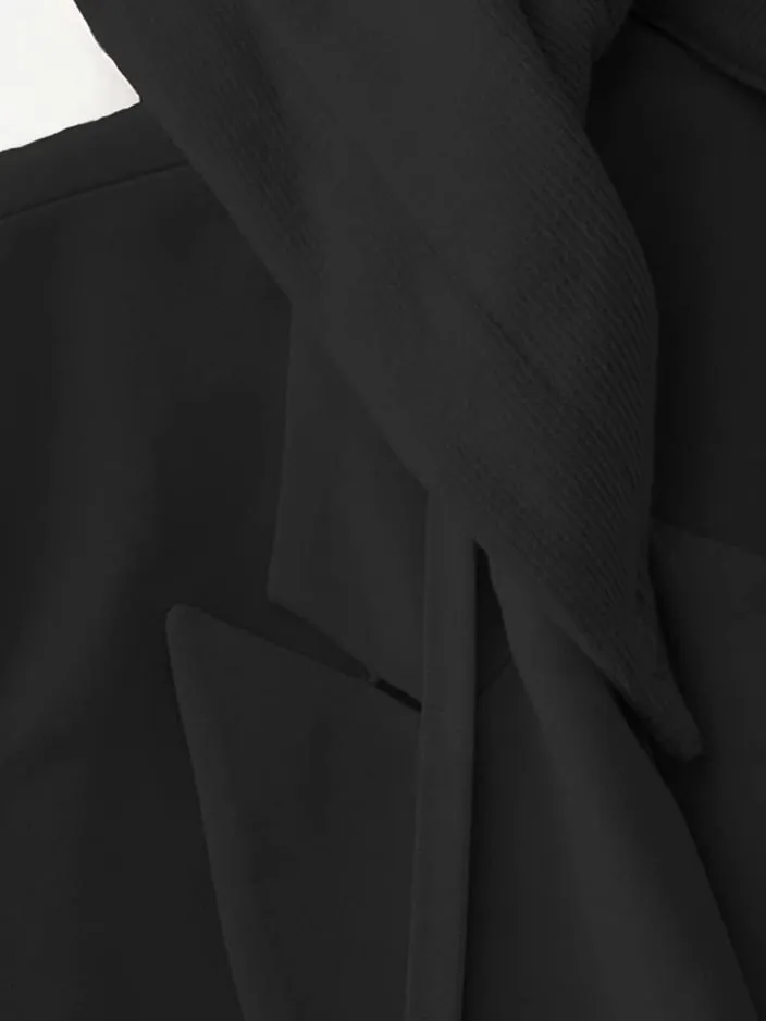 Black hooded blazer
