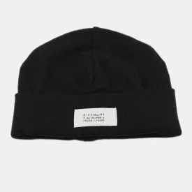 Black Logo-Appliqu&eacute;d Wool-Blend Beanie