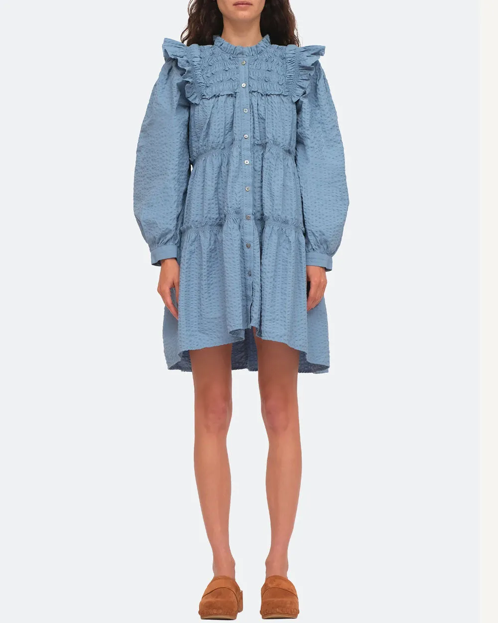 Blue Sevyn Seersucker Dress