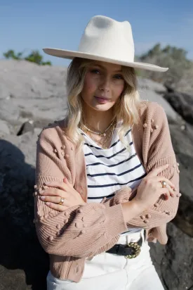 BOWIE BOBBLE KNIT CARDIGAN - SAND