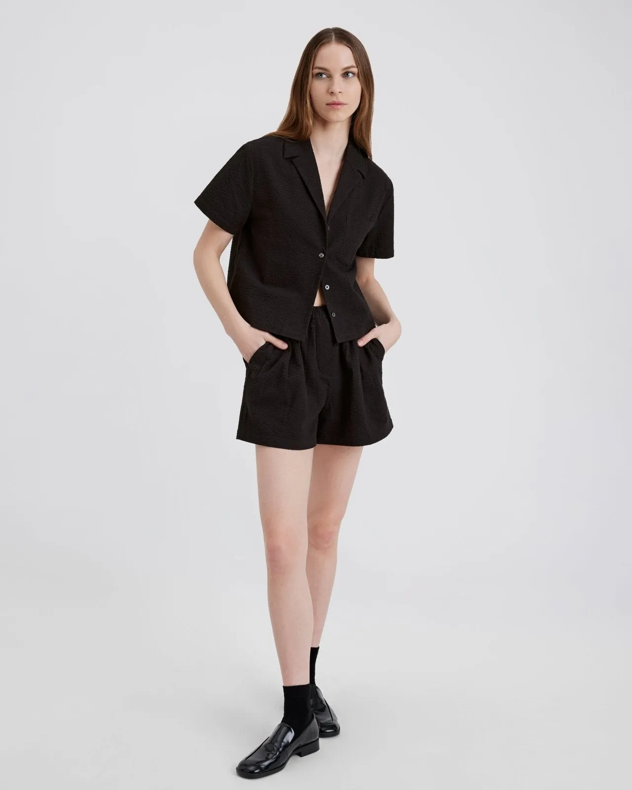 Brandy Seersucker Shirt Noir