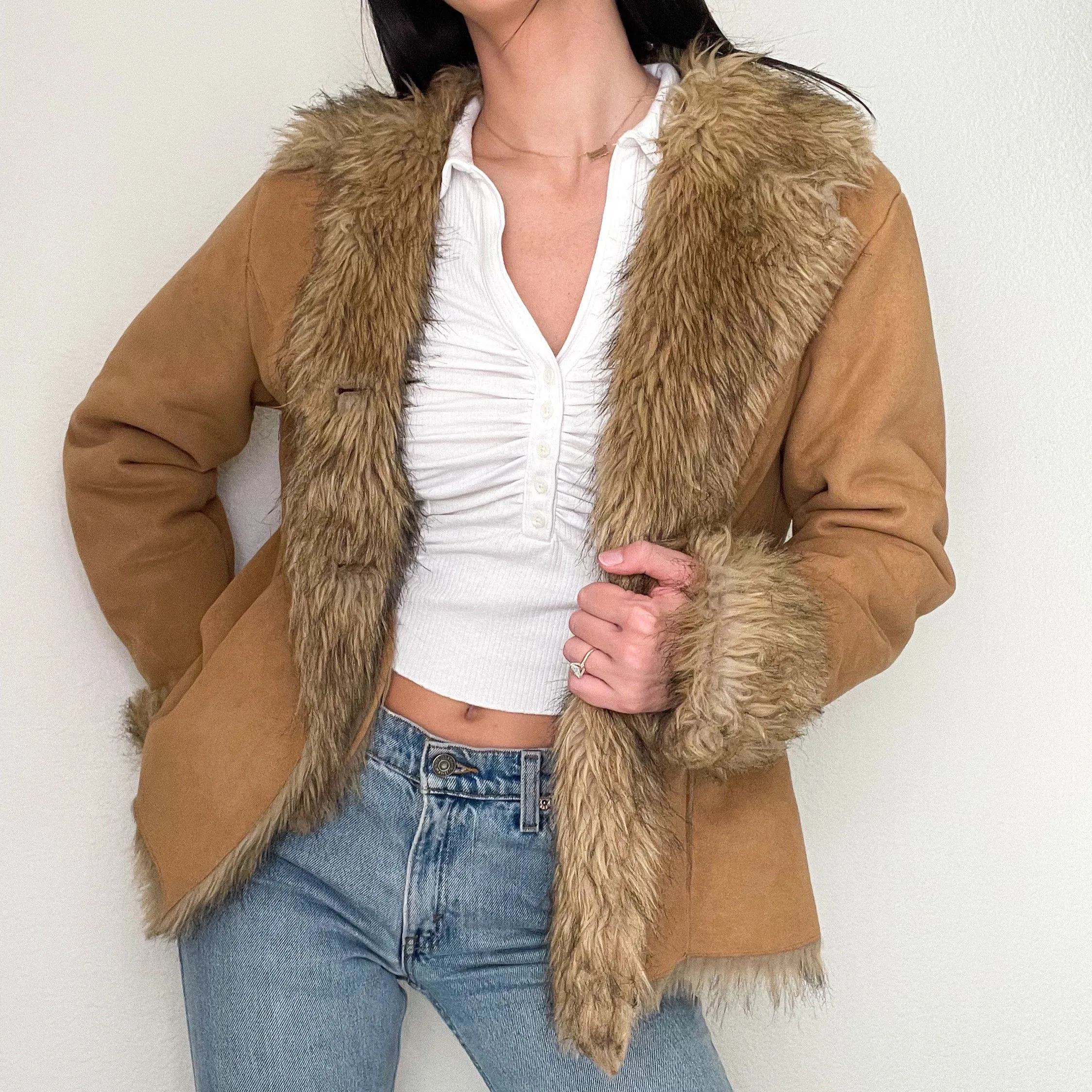 Brown Suede Y2K Penny Lane Coat