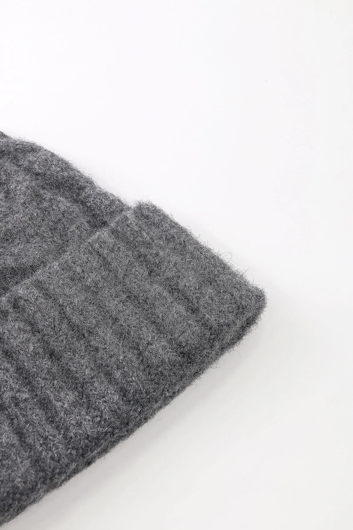 Charcoal Grey Cable Knit Beanie