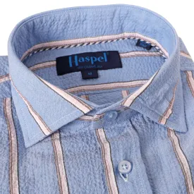 Chartres Light Blue Mini Textured Stripe Seersucker