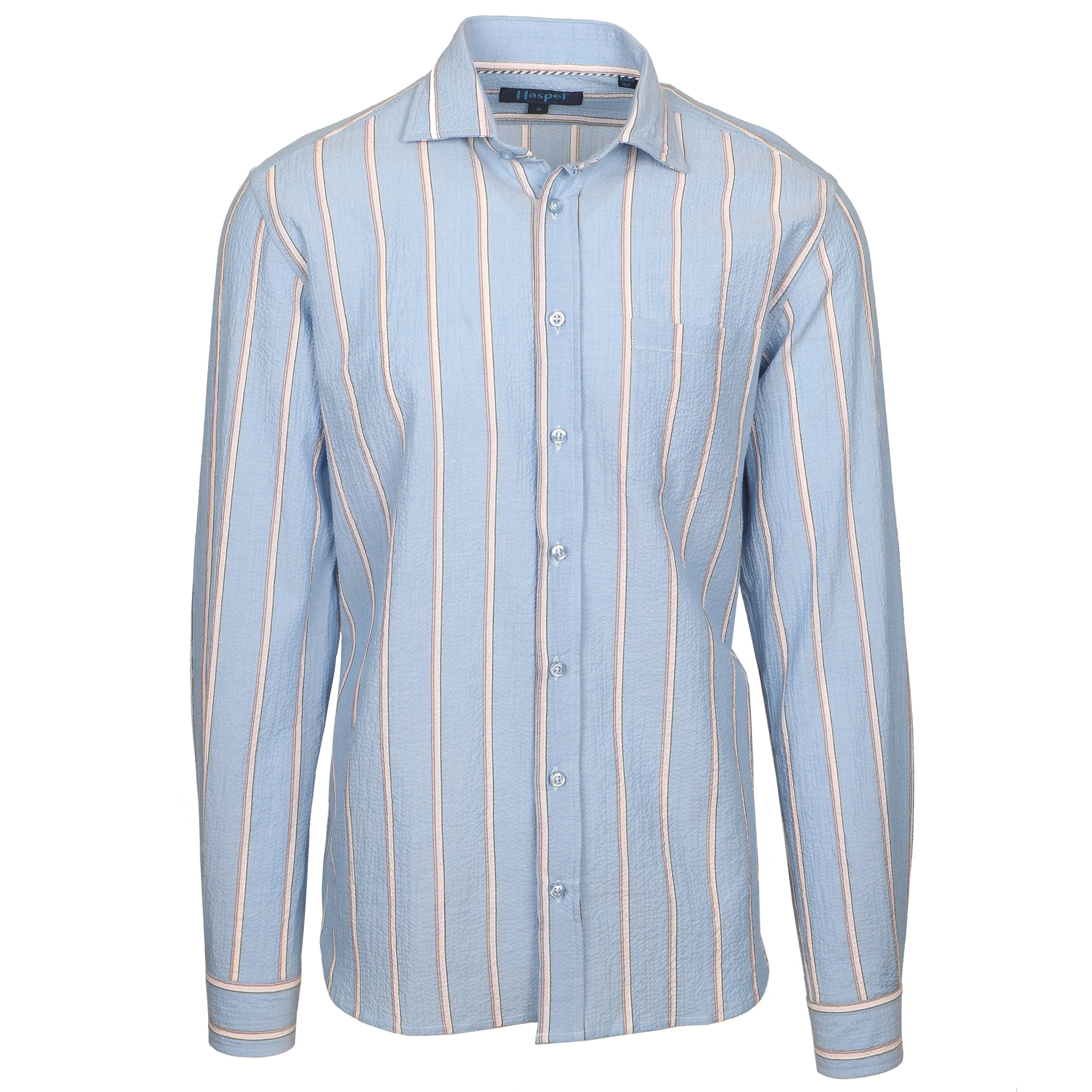 Chartres Light Blue Mini Textured Stripe Seersucker