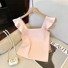 Color Blocking Bow Knitted Camisole