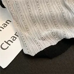 Color Blocking Doll Collar Knitwear