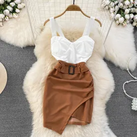 Color Blocking Patchwork Slip Dress