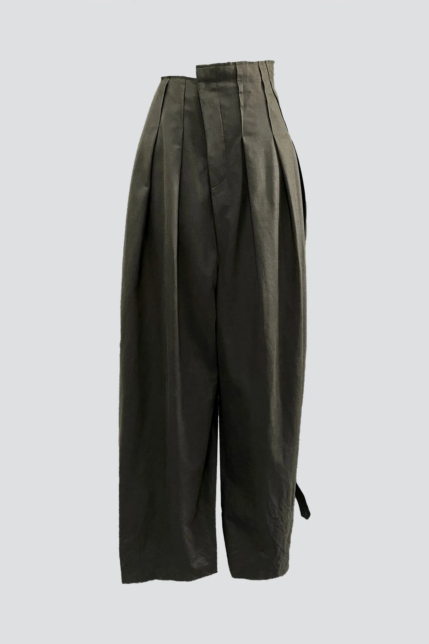 Deep Green Vegan Suede Trousers