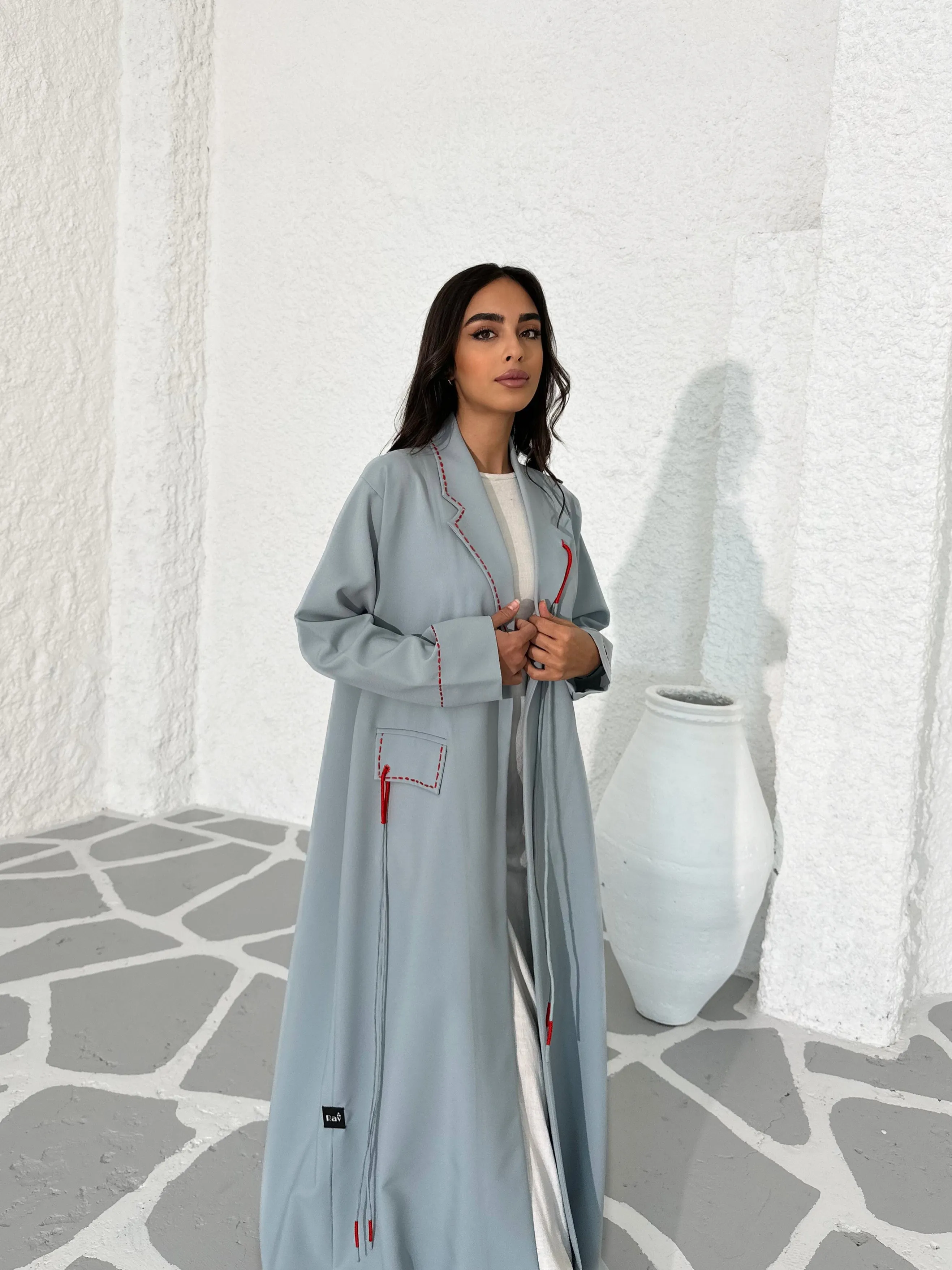 ELEGANT BABY BLUE BLAZER ABAYA #396