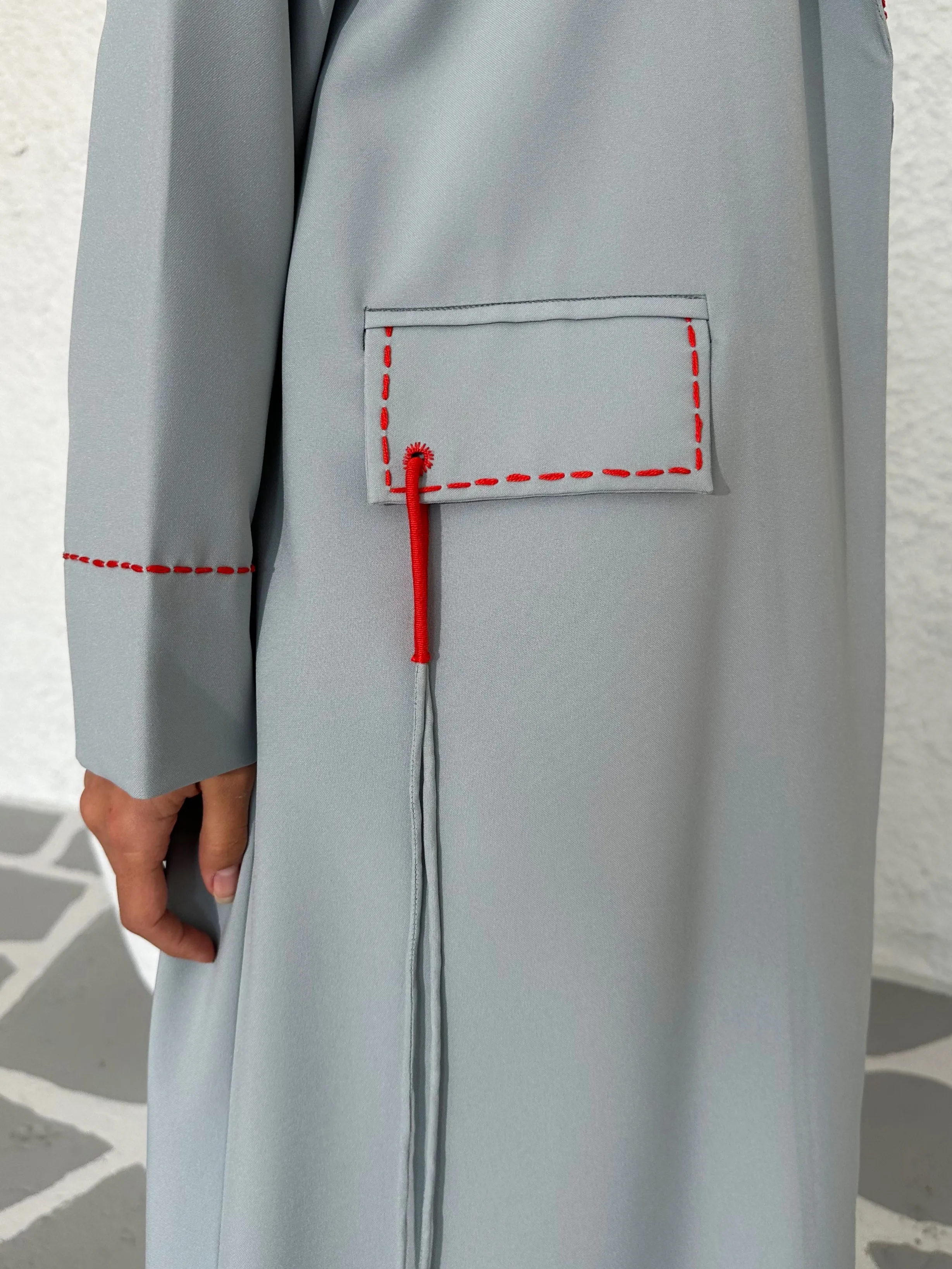 ELEGANT BABY BLUE BLAZER ABAYA #396