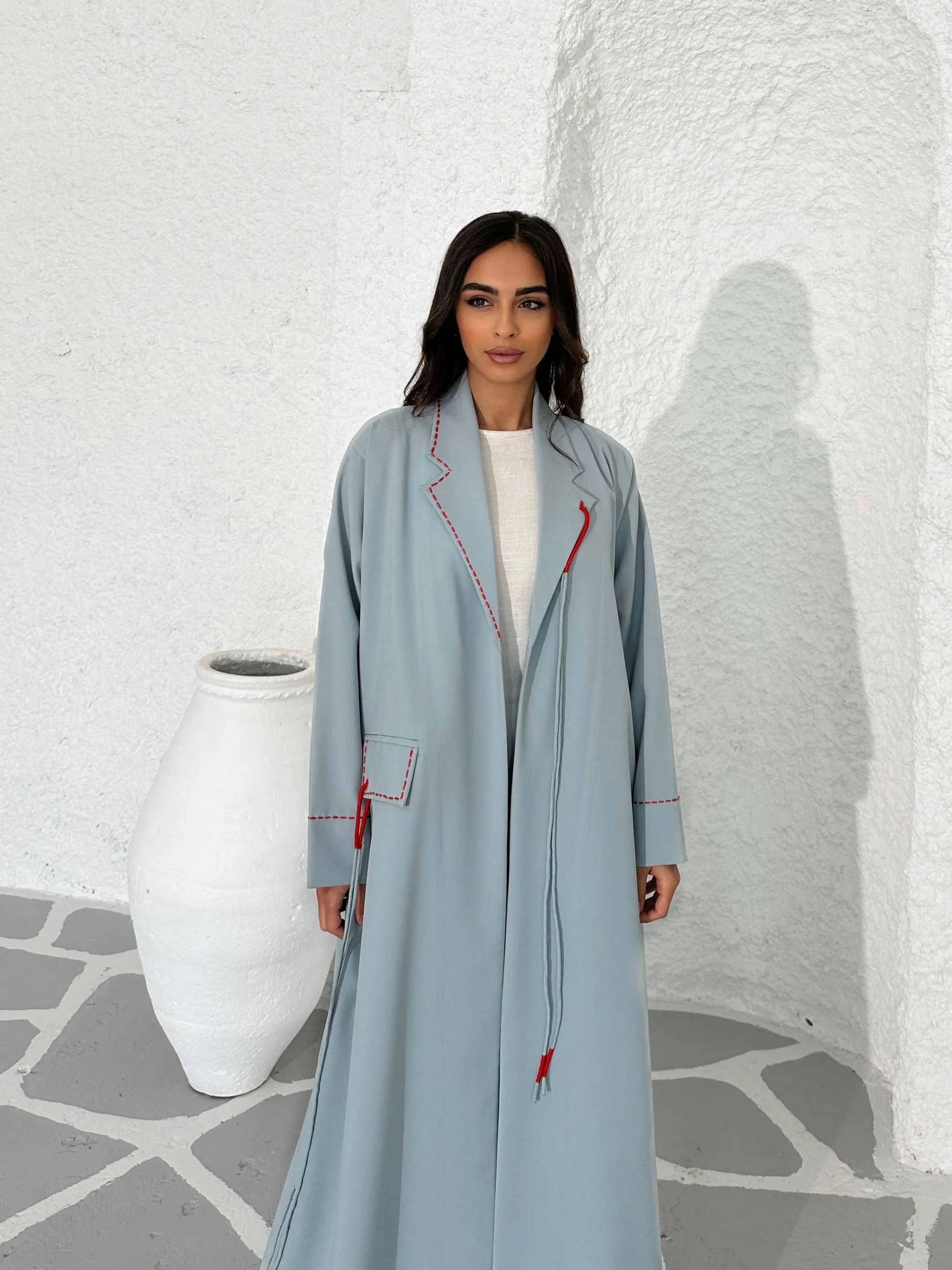 ELEGANT BABY BLUE BLAZER ABAYA #396