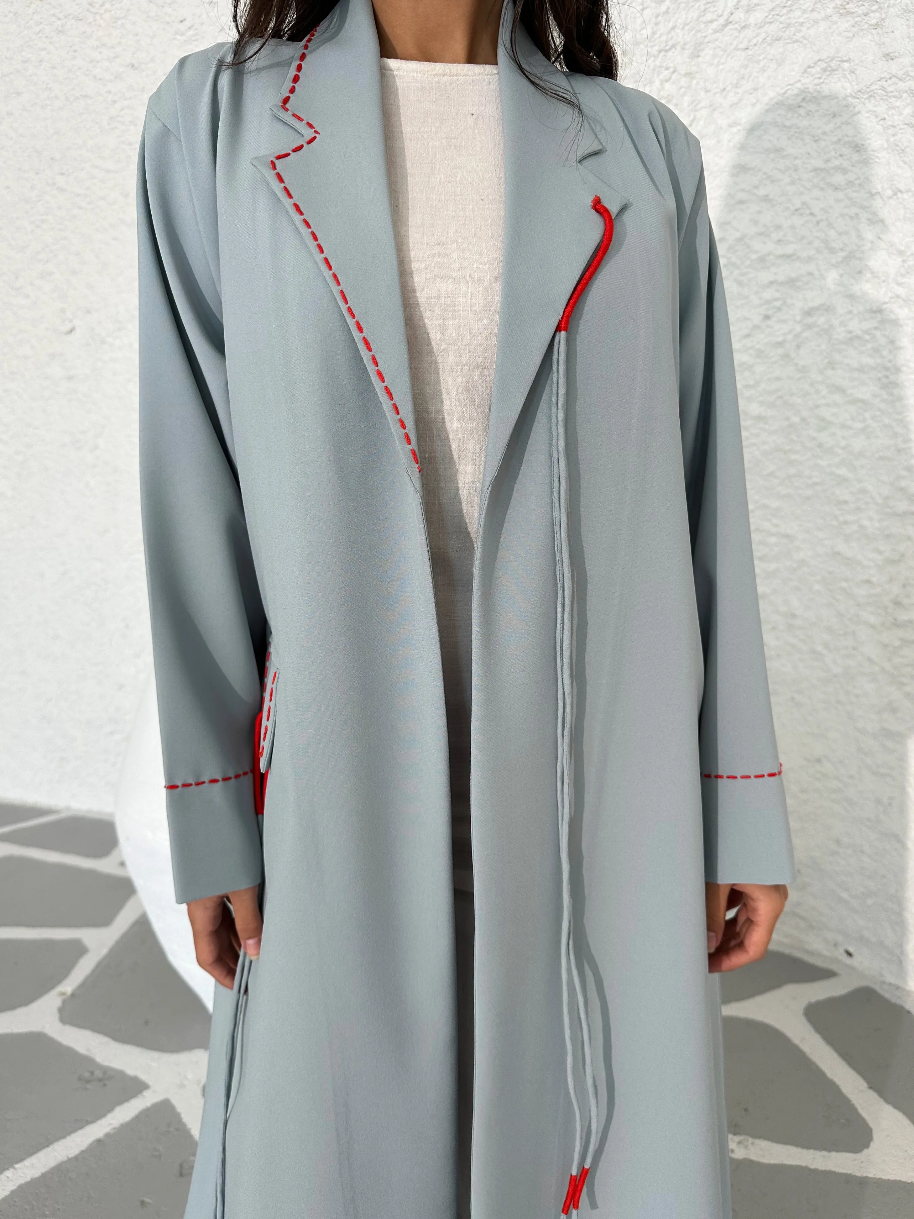ELEGANT BABY BLUE BLAZER ABAYA #396