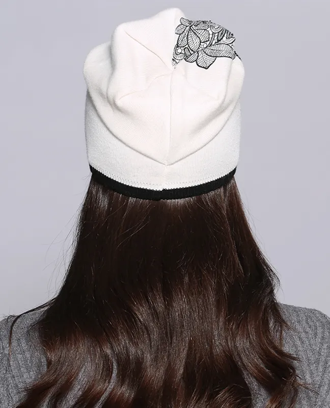 Elegant Flower knitted Beanie