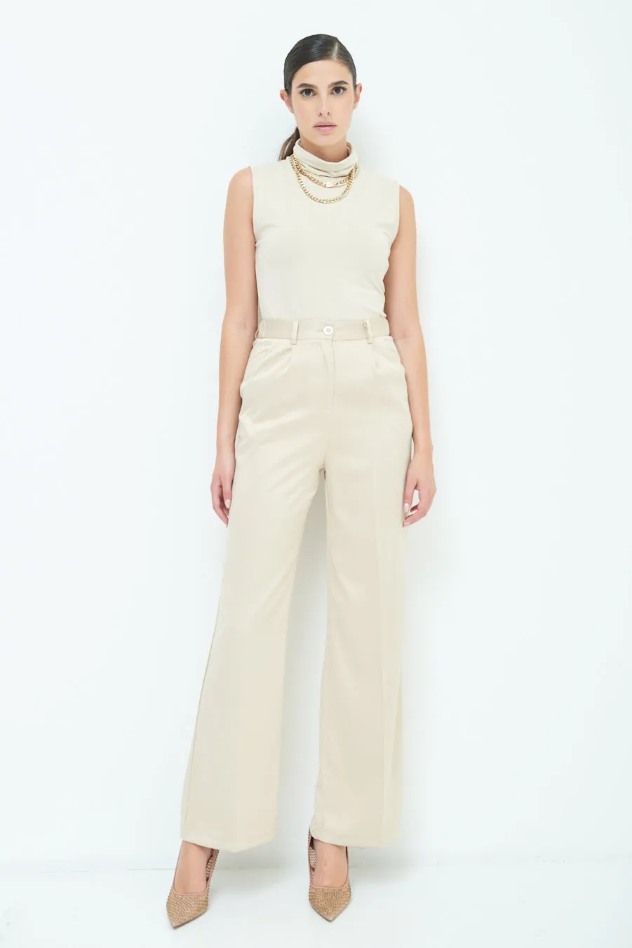 Elegant high-waisted wide-leg pants wholesale
