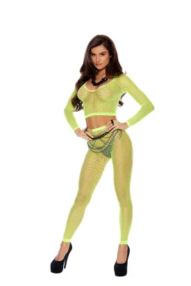 Elegant Moments Long Sleeve Diamond Net Top And Matching Leggings EM82489