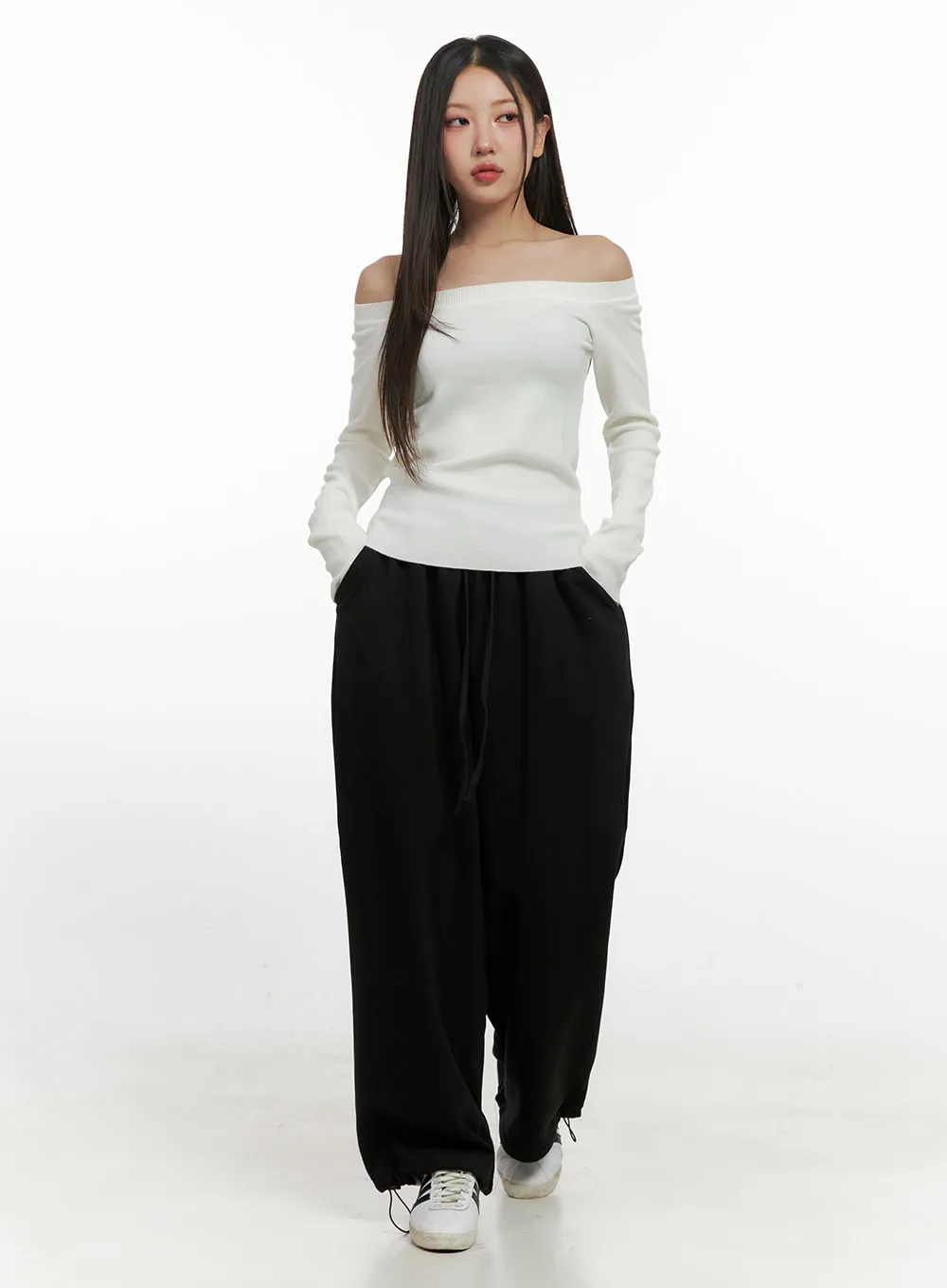 Elegant Off Shoulder Knit Top CN415