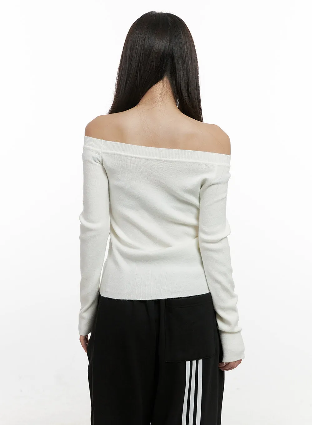 Elegant Off Shoulder Knit Top CN415