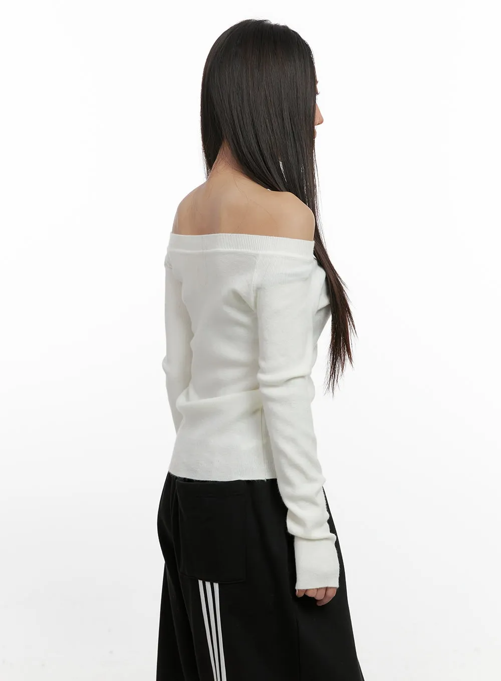 Elegant Off Shoulder Knit Top CN415