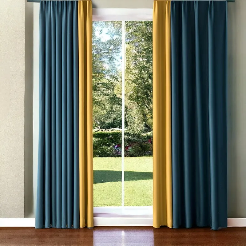 Elisa Color Blocking Thermal Blackout Custom Curtain