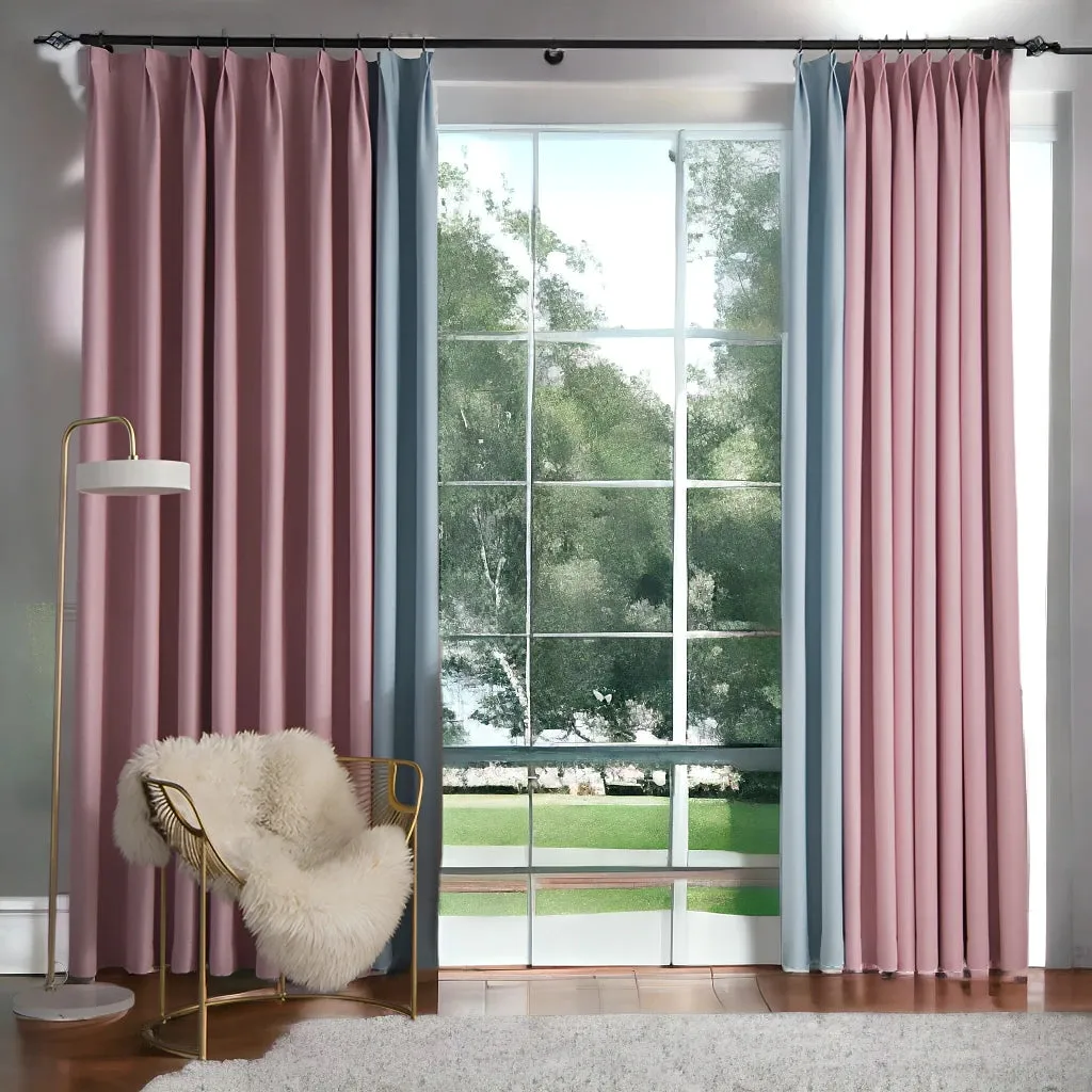 Elisa Color Blocking Thermal Blackout Custom Curtain