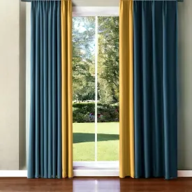 Elisa Color Blocking Thermal Blackout Custom Curtain