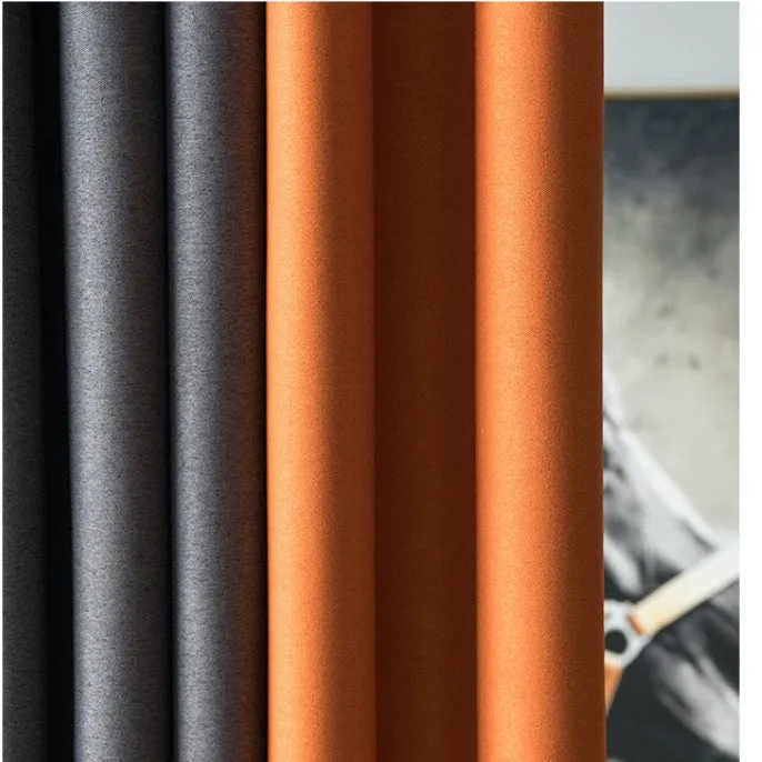 Elisa Color Blocking Thermal Blackout Custom Curtain