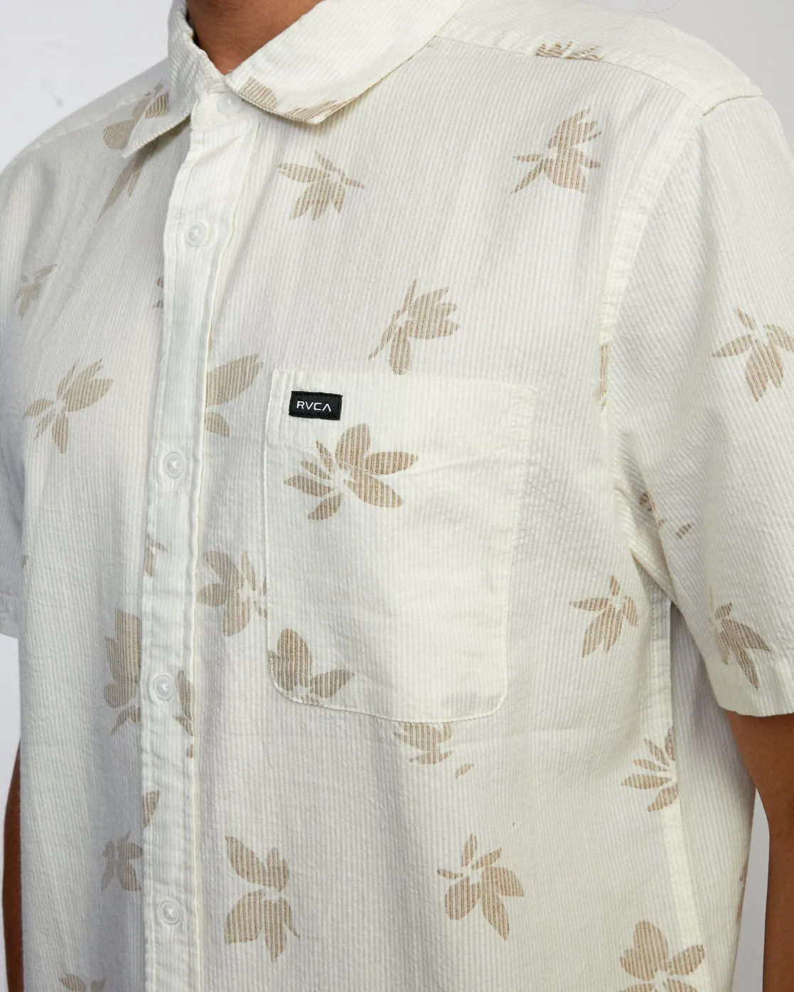 Endless Seersucker Print Short Sleeve Shirt - Antique White