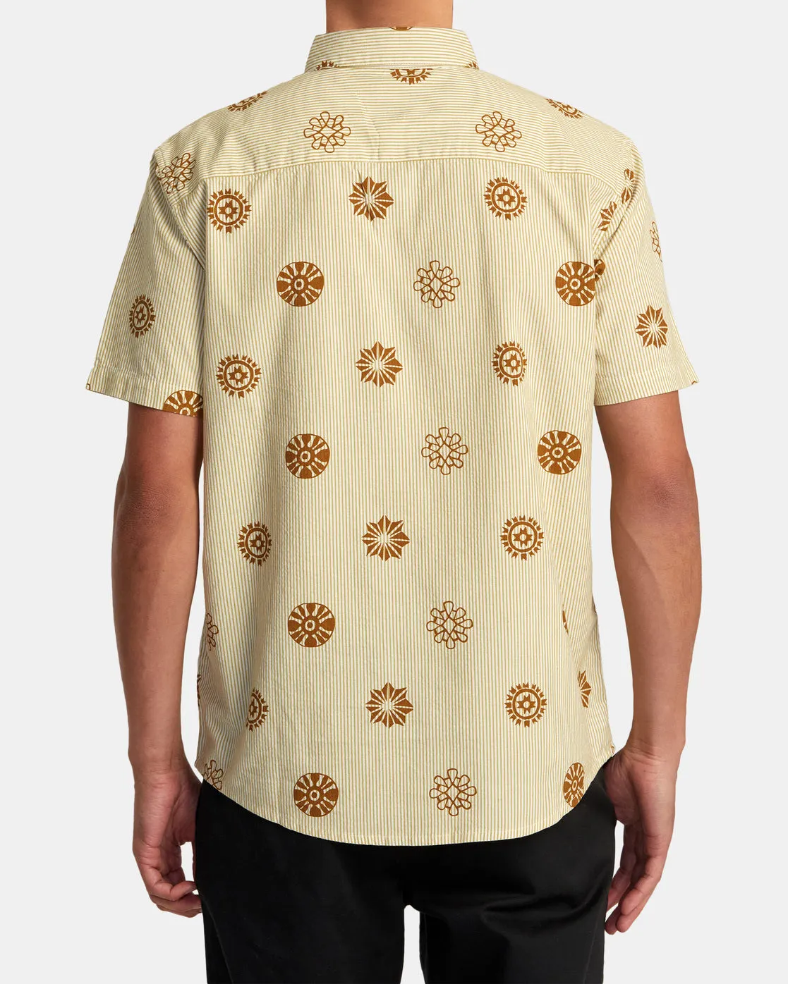 Endless Seersucker Short Sleeve Woven Shirt - Gold