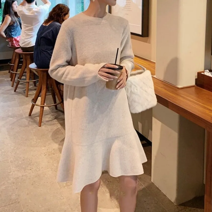 Fall Cutie Skater Mini Knit Dress