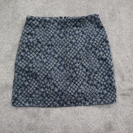 Free People Womens Geometric Straight & Pencil Skirt Back Zip Blue Gray Size 2