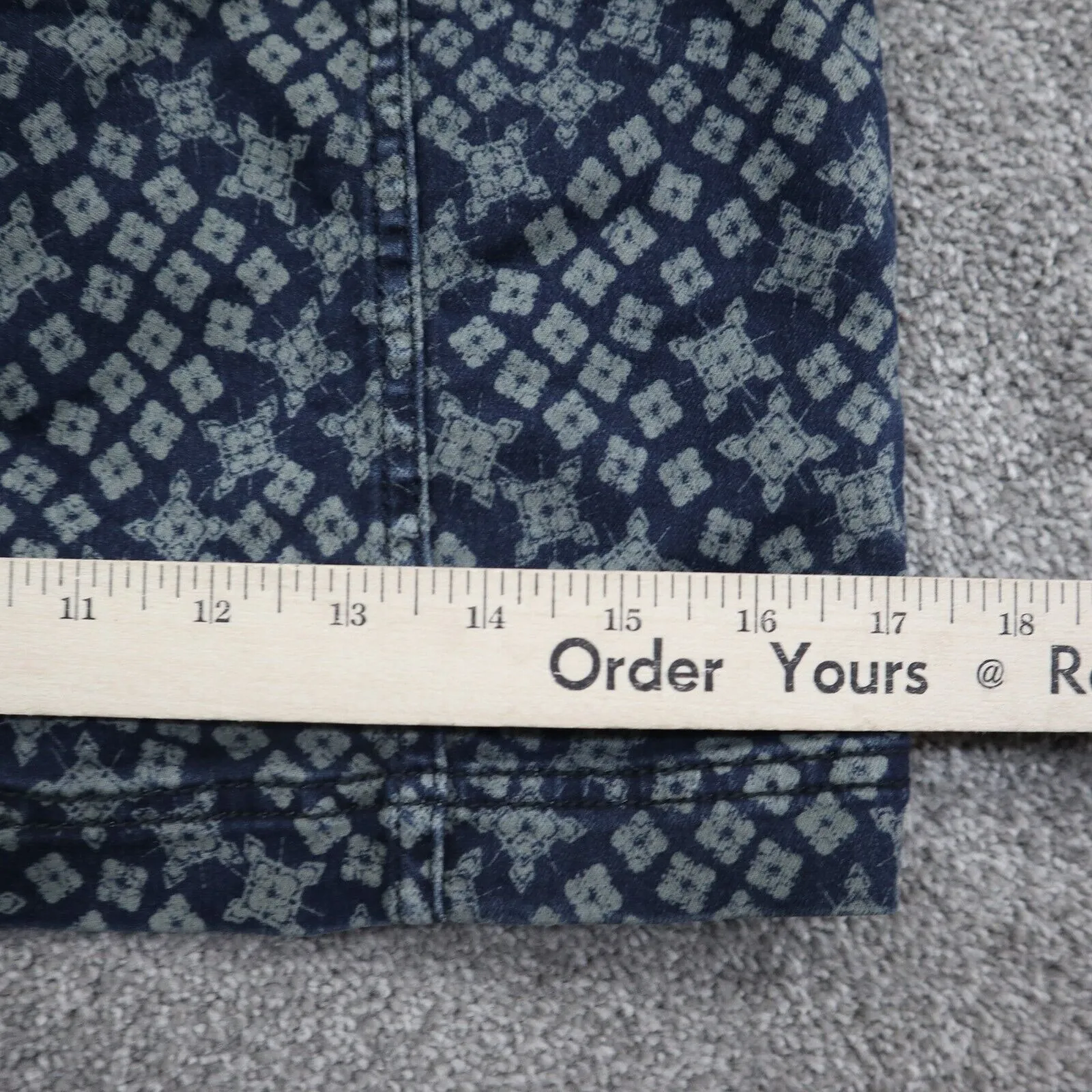 Free People Womens Geometric Straight & Pencil Skirt Back Zip Blue Gray Size 2