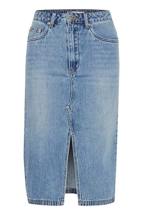 GZlayza Pencil Skirt - Mid Blue Vintage Wash