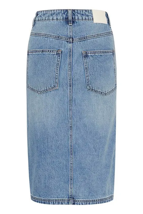 GZlayza Pencil Skirt - Mid Blue Vintage Wash