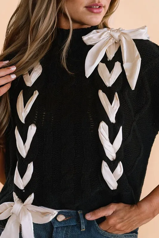 Happy To Be Here Sweater with Bows