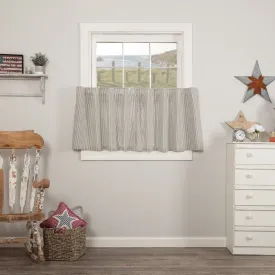 Hatteras Blue Seersucker Lined Tier Curtains 24"