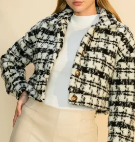 Houndstooth Teddy Jacket