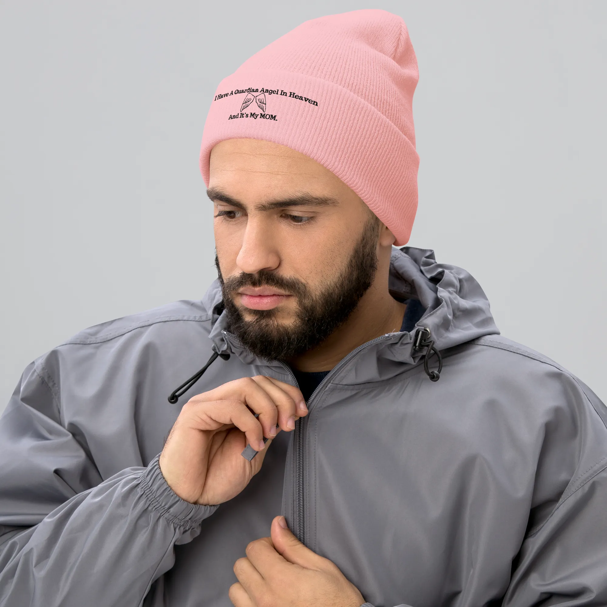 I Have A Guardian In Heaven "MOM"  Cuffed Beanie