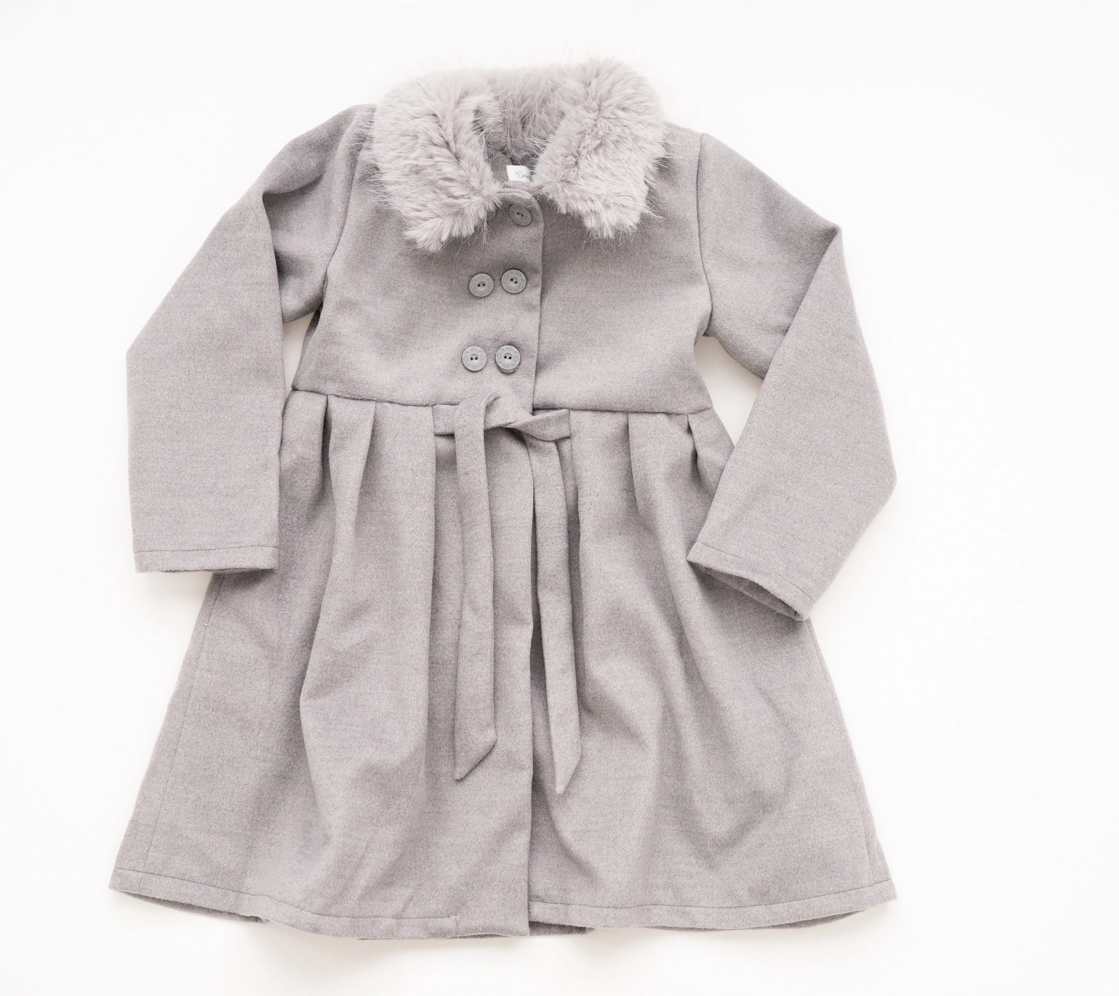Keep Me Cozy Gray Wool Faux Fur Trim Coat