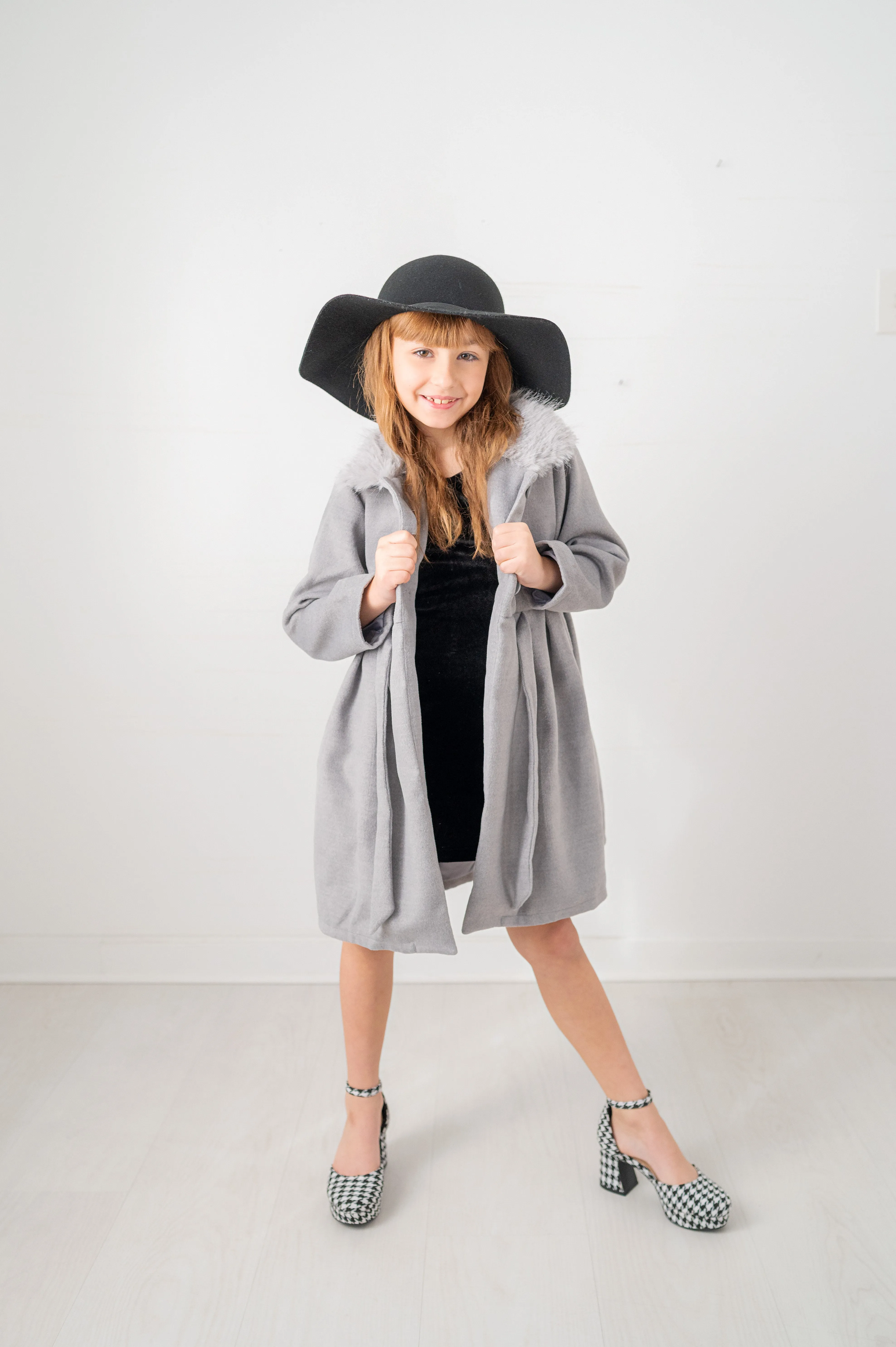 Keep Me Cozy Gray Wool Faux Fur Trim Coat