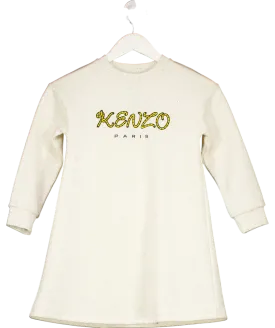 Kenzo Beige Embroidered Sweater Dress 8 Years