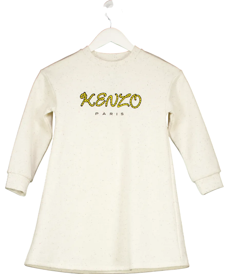 Kenzo Beige Embroidered Sweater Dress 8 Years