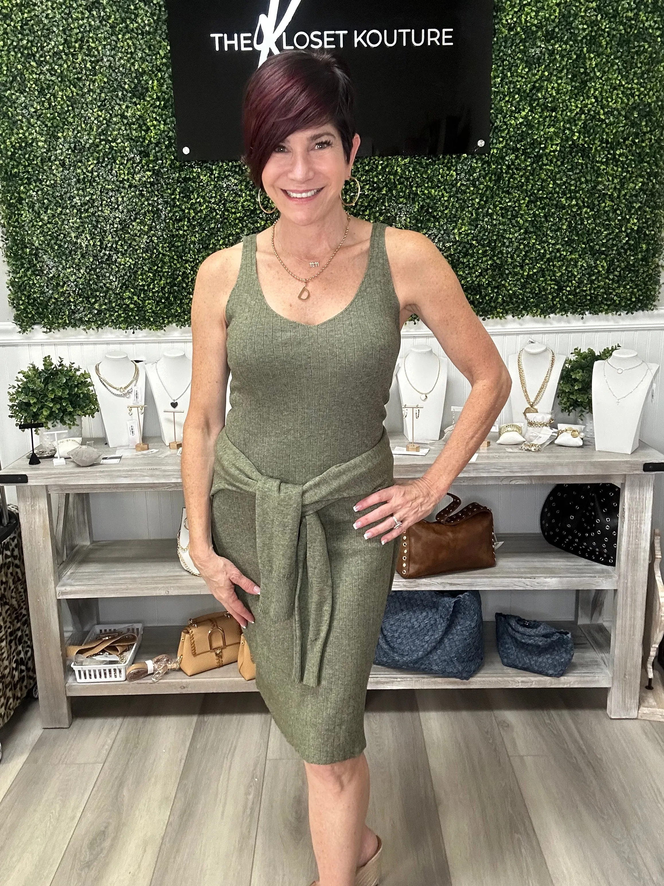 Knit Tank Dress and Sweater Set
