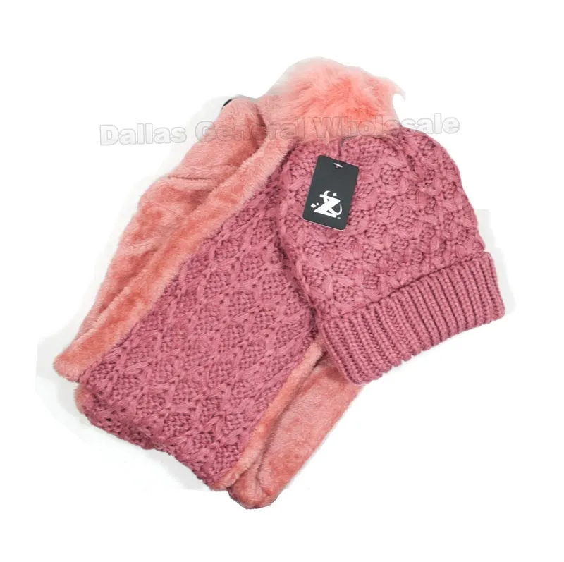 Ladies Thermal Beanie w/ Circle Scarf Gift Set Wholesale